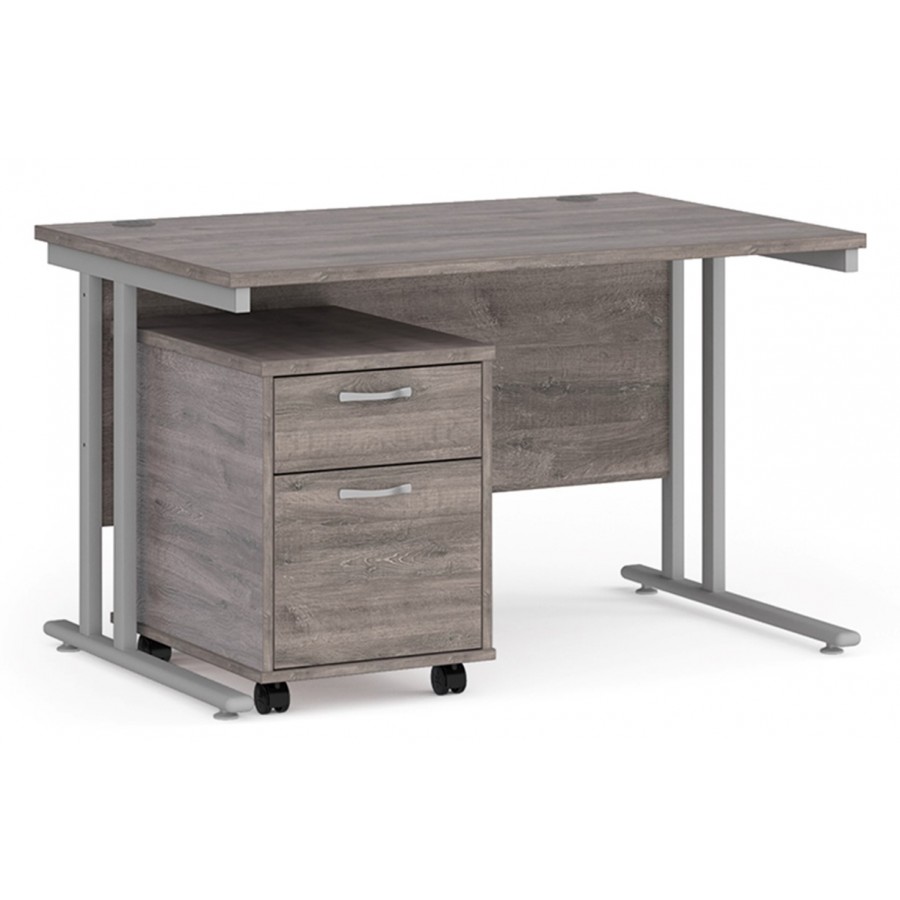 Maestro Straight Desk with Under Desk Pedestal